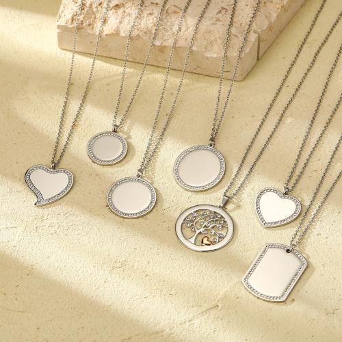 Collier de bijoux en acier inoxydable, Acier inoxydable 304, Placage, styles différents pour le choix & pour femme & avec strass, couleur originale, Vendu par PC