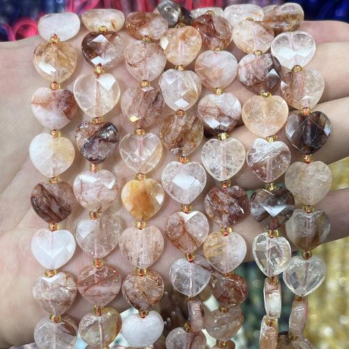 Red Marble Glue Stone Beads, with Seedbead, Heart, DIY, mixed colors, 12mm, Sold Per 38 cm Strand