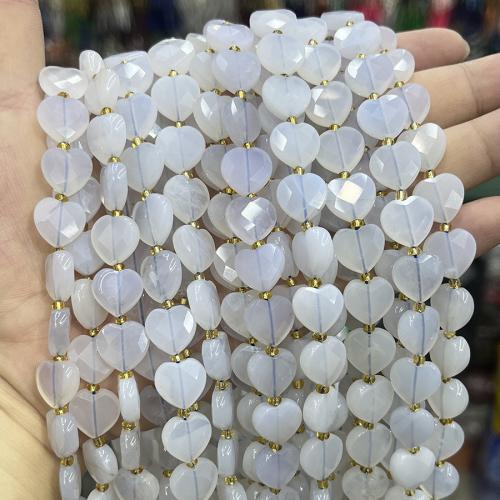 Natural Purple Agate Beads, with Seedbead, Heart, DIY, light purple, 12mm, Sold Per 38 cm Strand