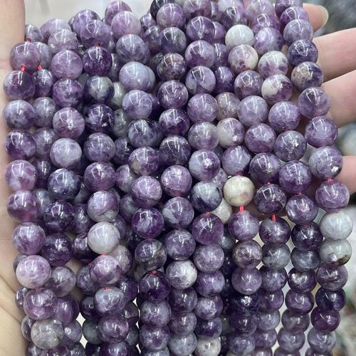 Natural Lepidolite Beads, Round, DIY, mixed colors, Sold Per 38 cm Strand