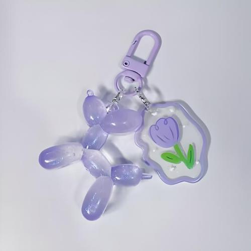 Resin Key Clasp, with Tibetan Style, Dog, portable & Unisex & luminated, more colors for choice, 80mm, Sold By PC