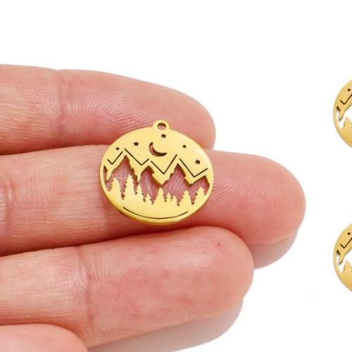 Edelstahl Schmuck Anhänger, 304 Edelstahl, goldfarben plattiert, DIY, keine, verkauft von PC