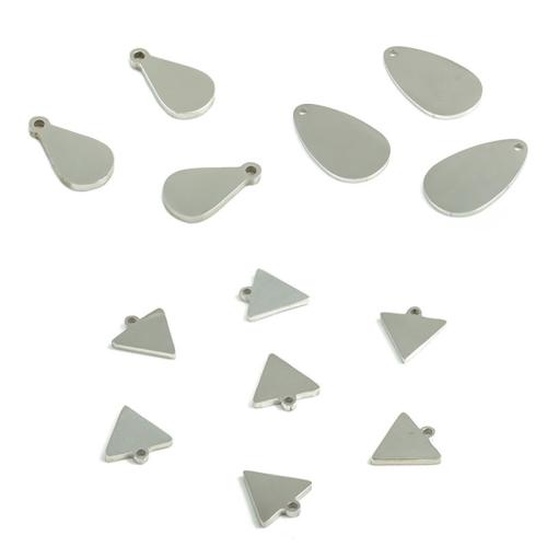 Edelstahl Schmuck Anhänger, 304 Edelstahl, goldfarben plattiert, DIY, Silberfarbe, 20.48x12.03x1.01mm, 30PCs/Tasche, verkauft von Tasche