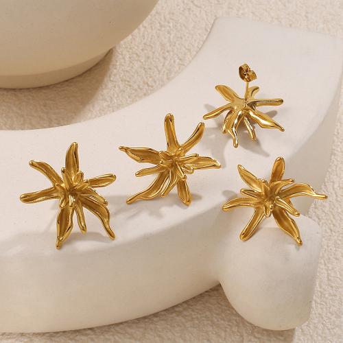 Stainless Steel Stud Earrings, 304 Stainless Steel, gold color plated, fashion jewelry, golden, Sold By Pair