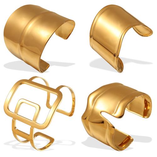 304 Stainless Steel Cuff Bangle, gold color plated, fashion jewelry, more colors for choice, Sold By PC
