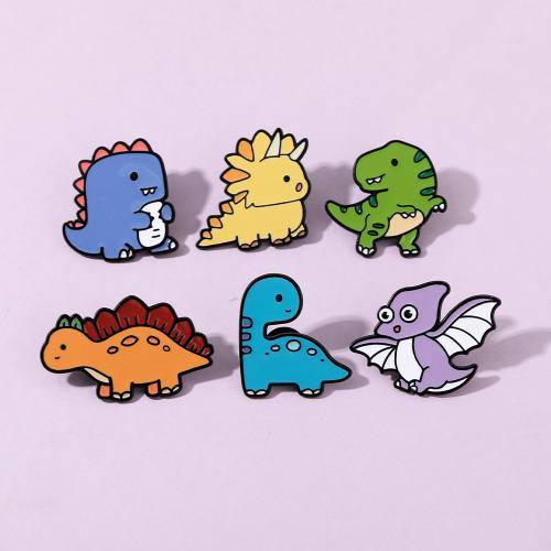 Broche émail, alliage de zinc, Dinosaure, vernis au four, unisexe & styles différents pour le choix, noire, Vendu par PC