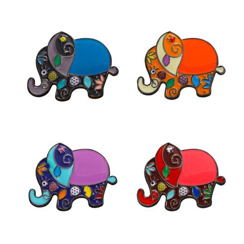 Tibetan Style Brooches, Elephant, stoving varnish, fashion jewelry & Unisex, more colors for choice, Sold By PC