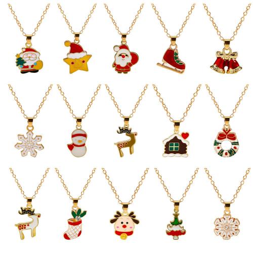 Christmas Necklaces, Tibetan Style, plated, Christmas Design & Unisex & different styles for choice & enamel, more colors for choice, Sold By PC