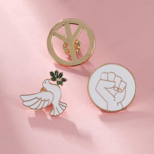 Enamel Brooch, Tibetan Style, Unisex & different styles for choice, golden, Sold By PC