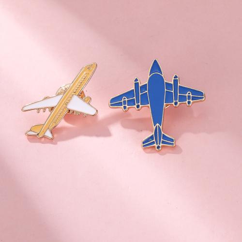 Enamel Brooch, Tibetan Style, Airplane, Unisex & different styles for choice, golden, Sold By PC