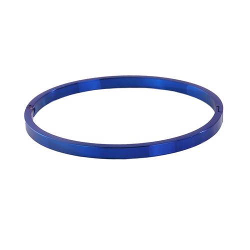 304 Stainless Steel Bangle, plated, fashion jewelry & for woman, blue, Sold By PC