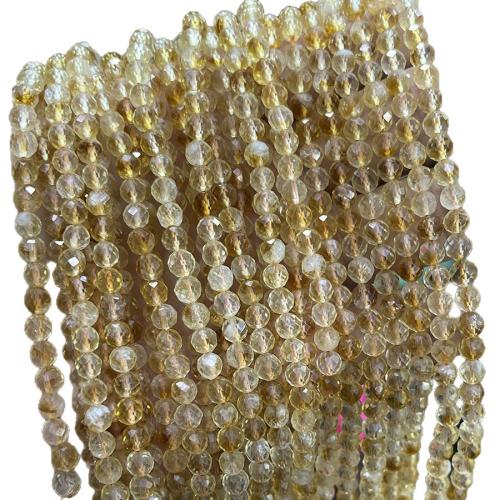 Natural Citrine Beads, DIY, yellow, 5mm, Sold Per 38 cm Strand