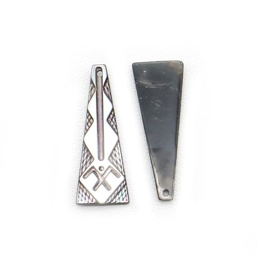 Natural Black Shell Pendants, Black Lip Shell, Trapezium, DIY, mixed colors, 15x40mm, Sold By PC