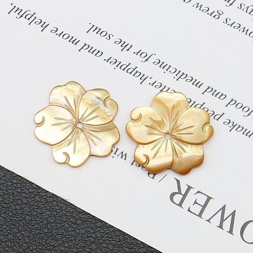 Natural Yellow Shell Pendants, Flower, DIY, yellow, 15x19mm, Sold By PC