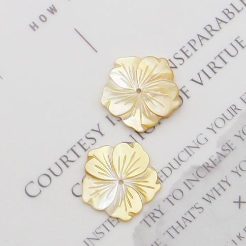 Natural Yellow Shell Pendants, Flower, DIY, yellow, 20x20mm, Sold By PC