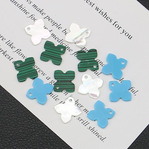 Shell Pendants, Four Leaf Clover, DIY, more colors for choice, 9x10mm, Sold By PC