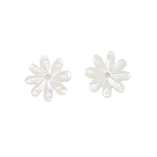Natural White Shell Pendants, White Lip Shell, Flower, DIY, white, 10x10mm, Sold By PC