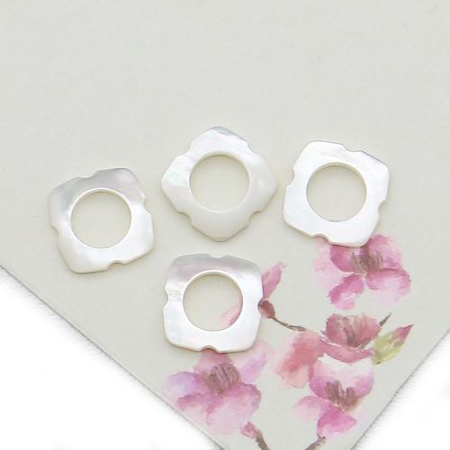 Natural White Shell Pendants, White Lip Shell, Square, DIY & hollow, white, 10x10mm, Sold By PC