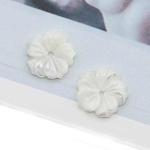 Natural White Shell Pendants, White Lip Shell, Flower, DIY, white, 12x12mm, Sold By PC