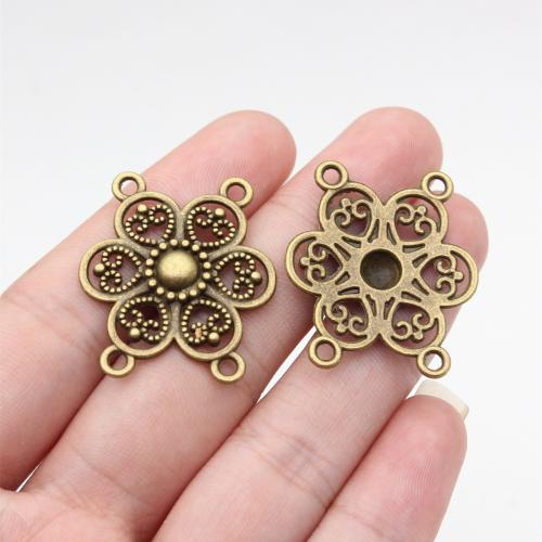 Tibetan Style Connector, Flower, plated, DIY & hollow, more colors for choice, 10PCs/Bag, Sold By Bag