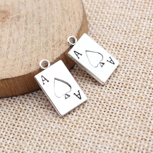 Tibetan Style Pendants, Poker, plated, DIY, more colors for choice, 10PCs/PC, Sold By PC