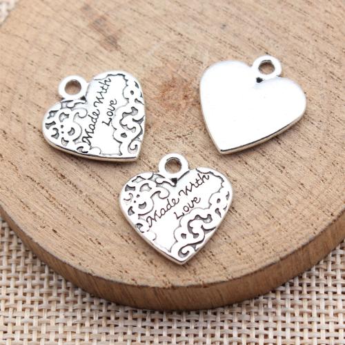 Pendentifs coeur en alliage de zinc, Placage, DIY, plus de couleurs à choisir, 10PC/sac, Vendu par sac