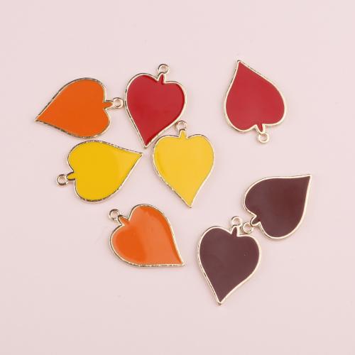Stainless Steel Heart Pendants, Tibetan Style, gold color plated, DIY & enamel, more colors for choice, 19x28mm, 100PCs/Bag, Sold By Bag