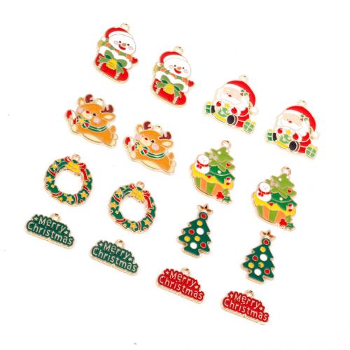 Bijoux pendentifs en acier inoxydable , alliage de zinc, Placage de couleur d'or, Conception de Noël & DIY & émail, plus de couleurs à choisir, 1mm, 100PC/sac, Vendu par sac