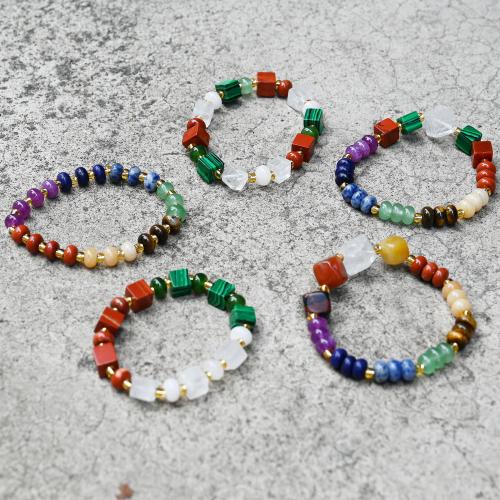 Natural Gemstone Jewelry Sets, bracelet & necklace, gold color plated, fashion jewelry, more colors for choice, 5-10mm, Sold By Set