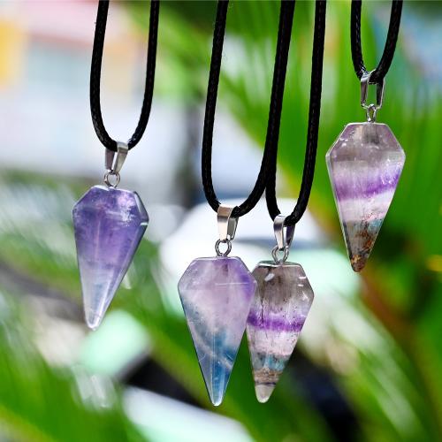 Gemstone Pendants Jewelry, with Tibetan Style, gold color plated, DIY, Random Color, 15x30mm, Sold By PC