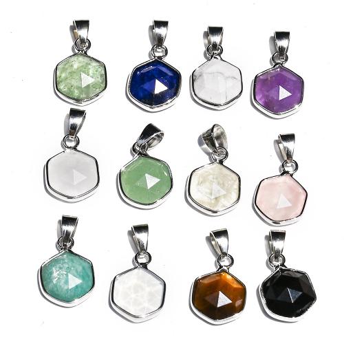 Gemstone Pendants Jewelry, with Tibetan Style, gold color plated, DIY, more colors for choice, 12mm, Sold By PC
