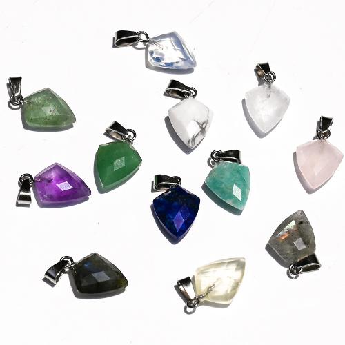Gemstone Pendants Jewelry, with Tibetan Style, gold color plated, DIY, more colors for choice, 15x12x6mm, Sold By PC