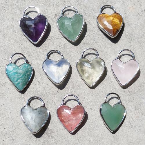 Bijoux Pendentifs en pierres gemmes, pierre gemme, avec alliage de zinc, Placage de couleur d'or, DIY, plus de couleurs à choisir, 18mm, Vendu par PC