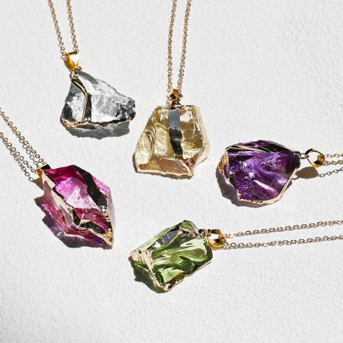 Gemstone Pendant, with Tibetan Style, gold color plated, DIY, more colors for choice, 20x40mm, Sold By PC