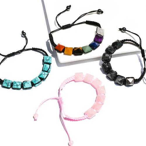 Gemstone Bracelet, gold color plated, fashion jewelry, more colors for choice, Sold By PC