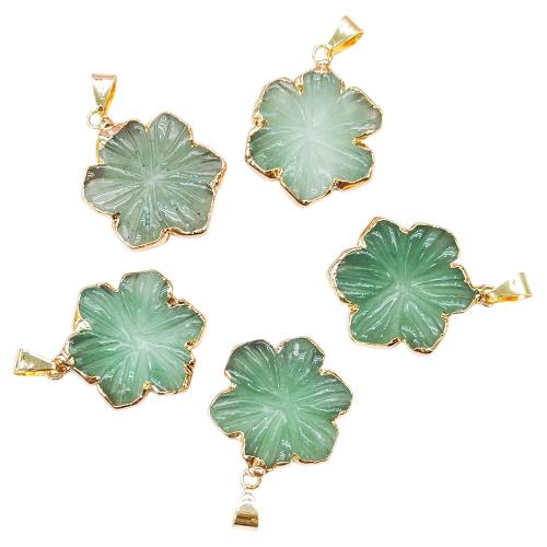 Gemstone Pendants Jewelry, with Tibetan Style, gold color plated, DIY, more colors for choice, 25mm, Sold By PC