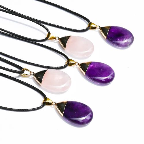 Gemstone Pendants Jewelry, with Tibetan Style, gold color plated, DIY, more colors for choice, 20x30x8mm, Sold By PC