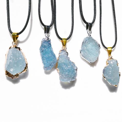 Gemstone Pendants Jewelry, with Tibetan Style, gold color plated, DIY, Random Color, 20x30mm, Sold By PC