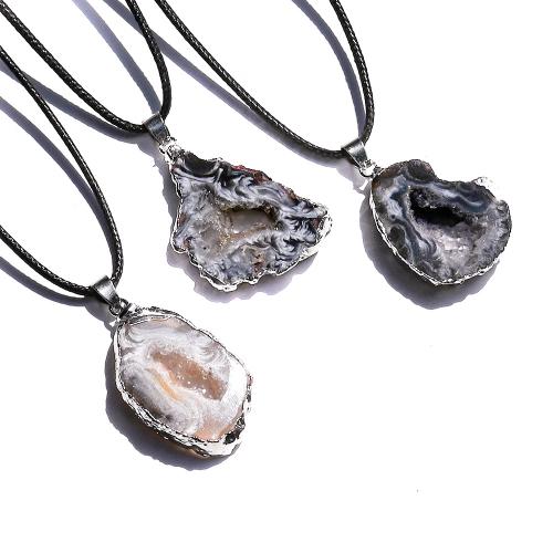 Agate Jewelry Pendants, Brazil Agate, with Tibetan Style, gold color plated, DIY, Random Color, 25x35mm, Sold By PC