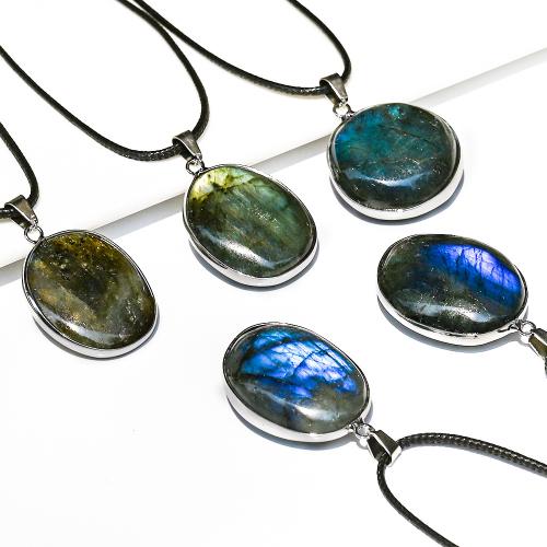 Gemstone Pendants Jewelry, Labradorite, gold color plated, DIY, more colors for choice, 35x55mm, Sold By PC