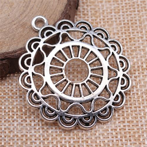 Tibetan Style Hollow Pendants, Flower, plated, DIY, more colors for choice, 42x38mm, Sold By PC