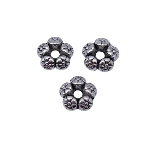 Perles intercalaires en alliage de zinc, fleur, Placage, DIY, 7.60x7.60x3.40mm, 20PC/sac, Vendu par sac