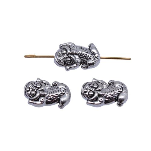 Bijoux de perles en alliage de Zinc , bête sauvage Fabuleuse, Placage, DIY, 15x10x4.80mm, 10PC/sac, Vendu par sac