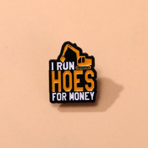 Broches en alliage de zinc, vernis au four, bijoux de mode & unisexe, noire, Vendu par PC