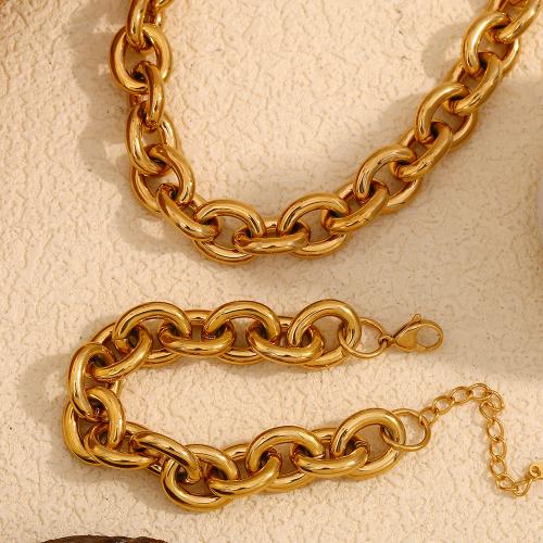 Fashion Stainless Steel Jewelry Sets, 304 Stainless Steel, 18K gold plated, fashion jewelry & different styles for choice & for woman, Sold By PC