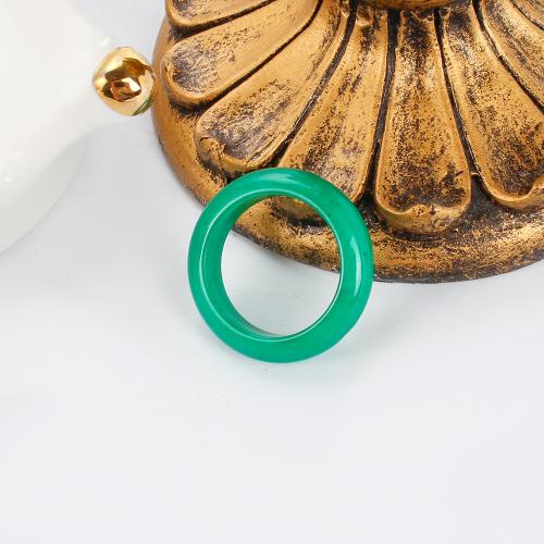 Bague pierre précieuse, jade Malaisie, beignet, unisexe, vert, 6mm, Taille:8, Vendu par PC