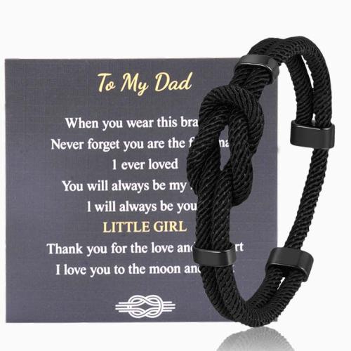 Milan Cord Bracelet, with 304 Stainless Steel, handmade, adjustable & different designs for choice & for man, black, Length:Approx 7.5-9 Inch, Sold By PC