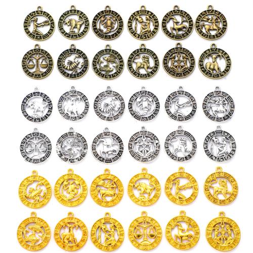 Zink-Aluminium-Anhänger, Zinklegierung, 12 Zeichen des Sternzeichens, plattiert, DIY & verschiedene Stile für Wahl, 24x21mm, verkauft von PC