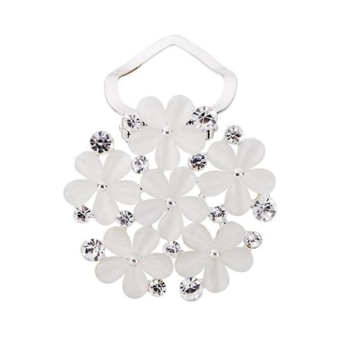 alliage de zinc Boucle de foulard, avec perle de plastique, Placage, styles différents pour le choix & pour femme & avec strass, scarf buckle length 40-45mm, Vendu par PC