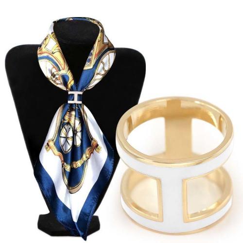 alliage de zinc Boucle de foulard, avec perle de plastique, Placage, styles différents pour le choix & pour femme & émail & avec strass, scarf buckle length 25-30mm, Vendu par PC